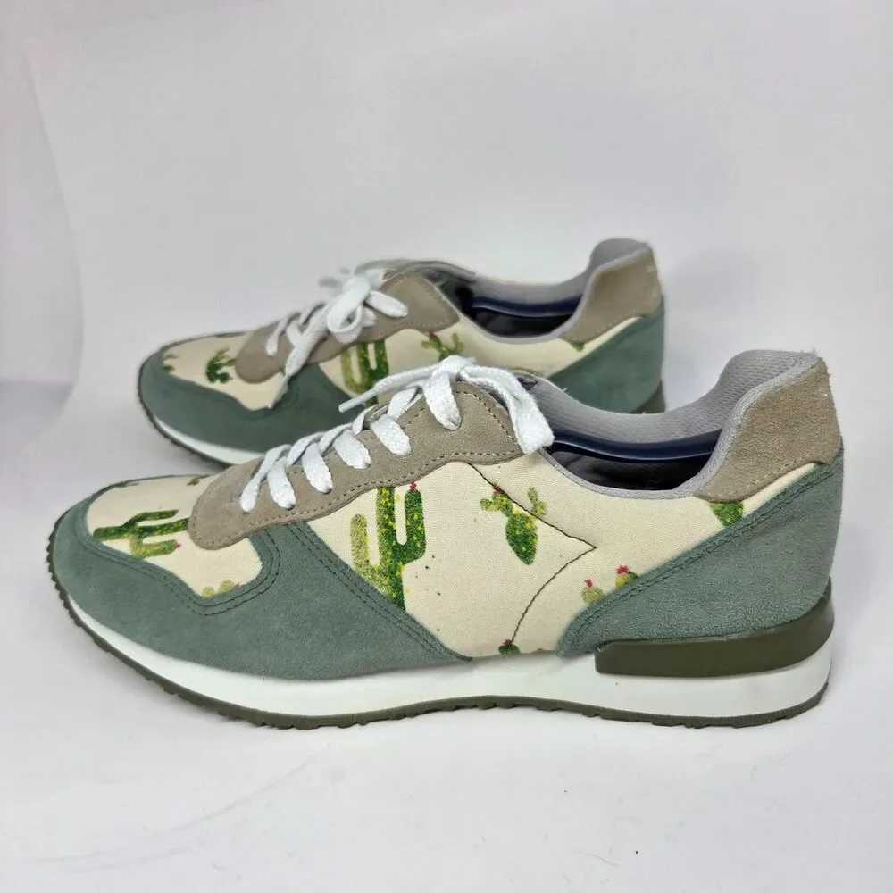 Inkkas Prickly Jogger Multicolor Green Cactus Athletic Shoes Mens 10 -Womens 12